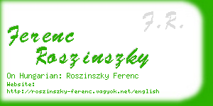 ferenc roszinszky business card